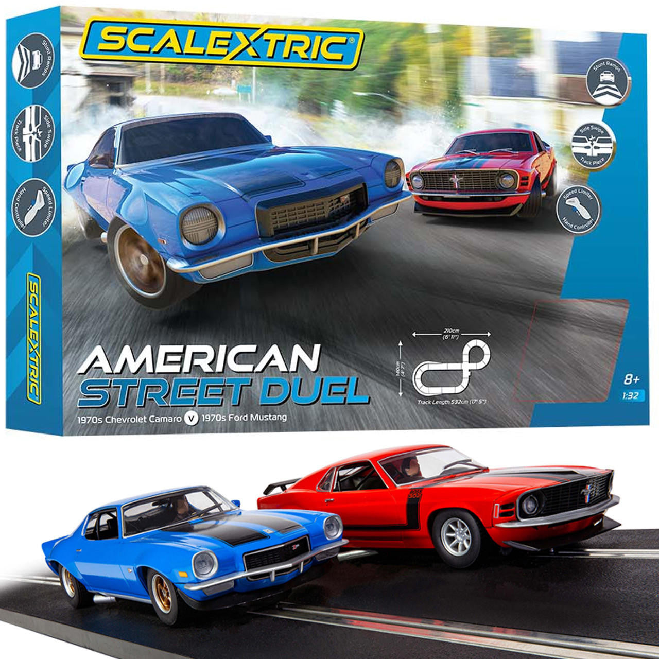 Scalextric 1/32 American Street Duel Slot Car Set C1429T
